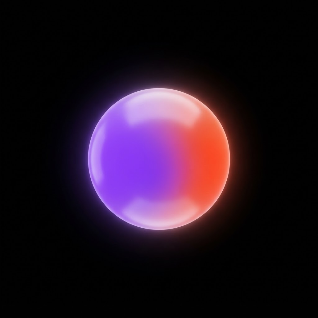 Iridescent sphere representing NOVA22's blend of human creativity and AI systems